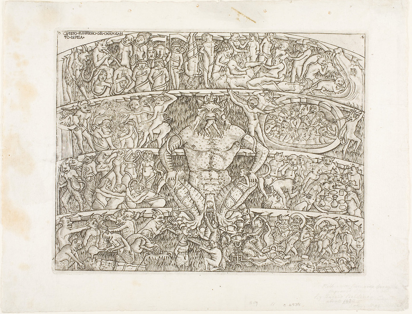 Inferno According to Dante: Circle of Baccio Baldini (Italian, c. 1436–1487), Poster Print Wall Art