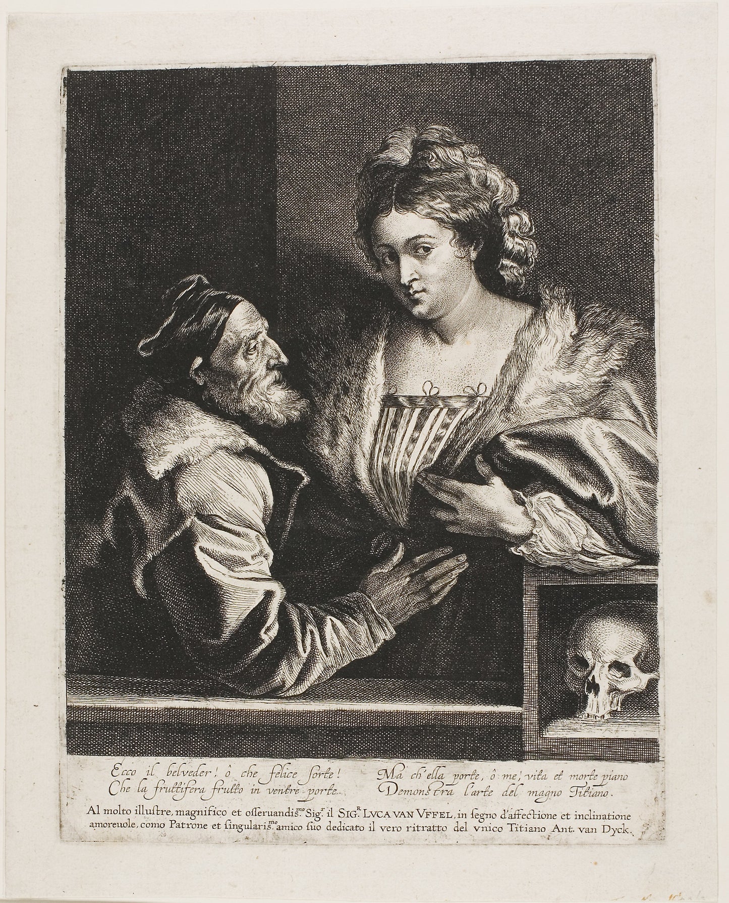 Titian and His Mistress -  Lucas Vorsterman (Dutch, 1595-1675),  Poster Print Wall Art
