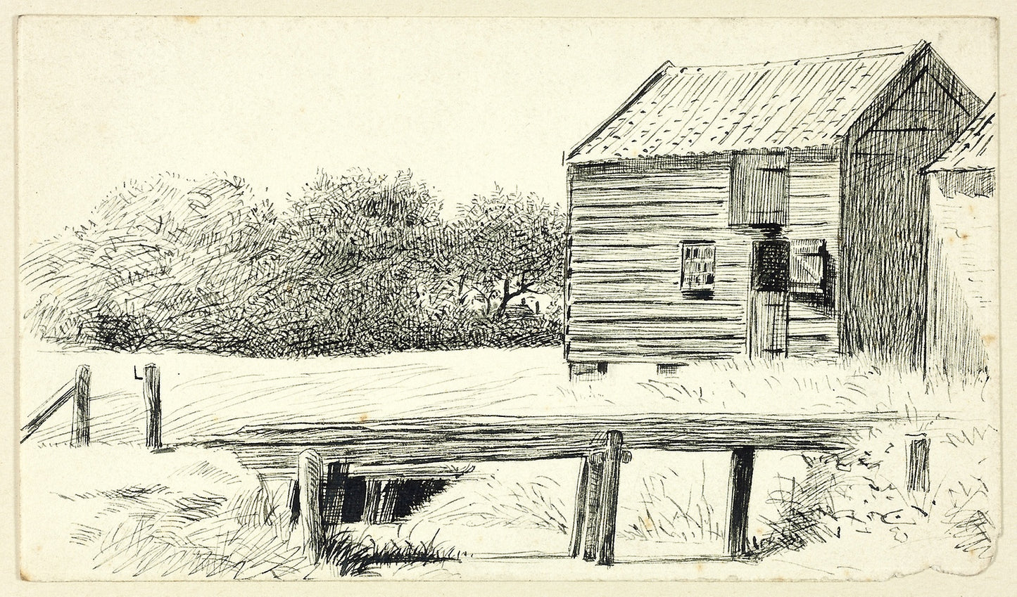 Barn and Bridge -  Henry Stacy Marks,  Poster Print Wall Art