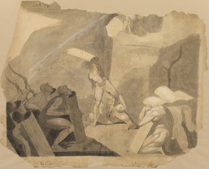 Titans Storming Mount Olympus: Henry Fuseli,16x12