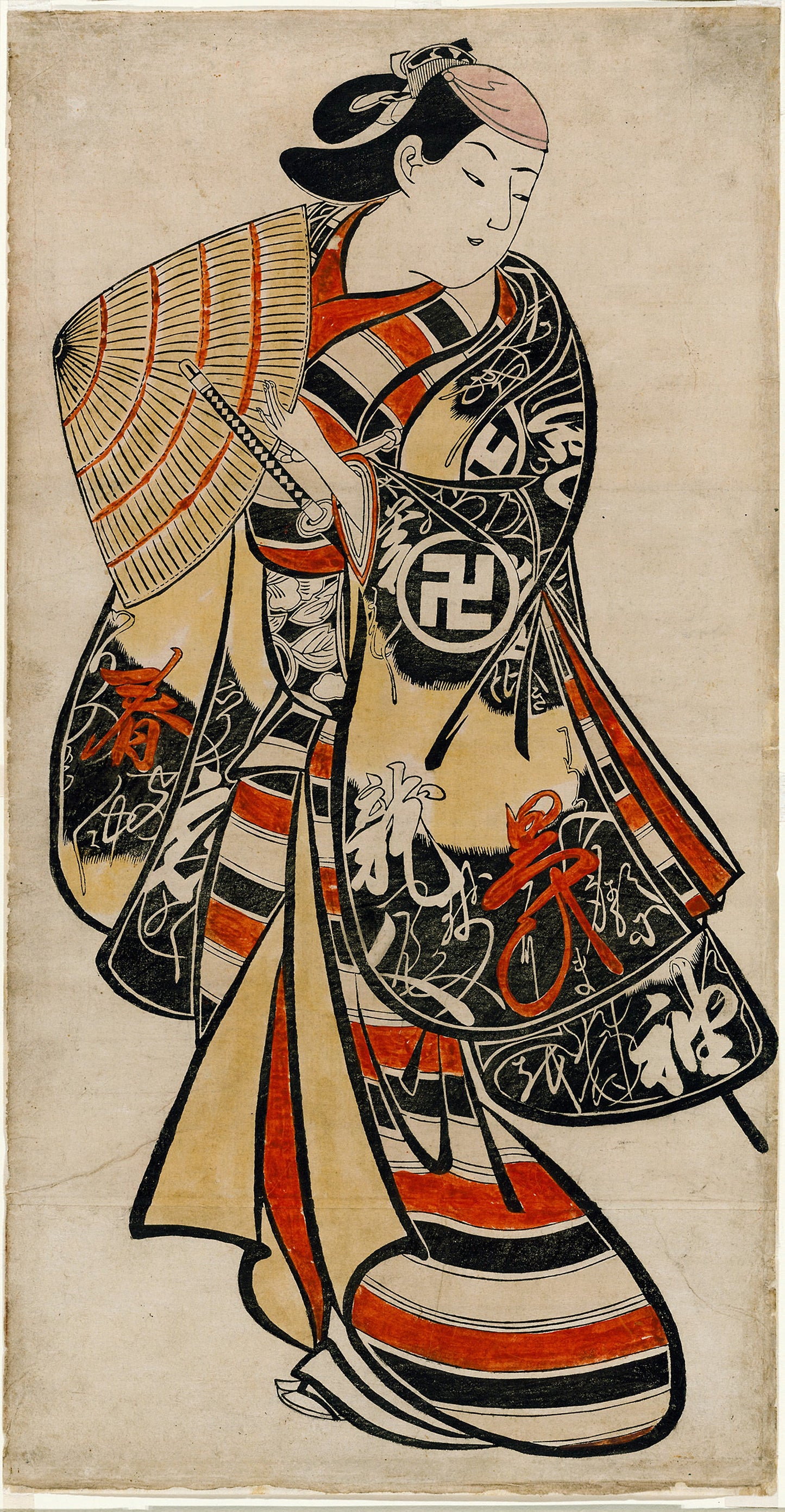 The Actor Takii Hannosuke as an effeminate youth -  Attributed to Torii Kiyonobu I,  Poster Print Wall Art