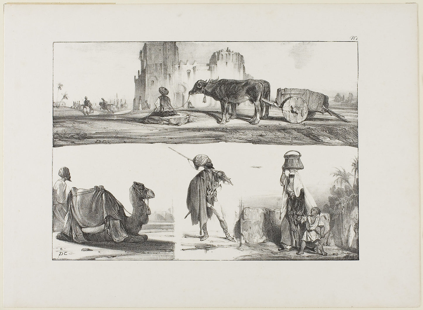 Sheet of Sketches, No. 1 -  Alexandre Gabriel Decamps,  Poster Print Wall Art
