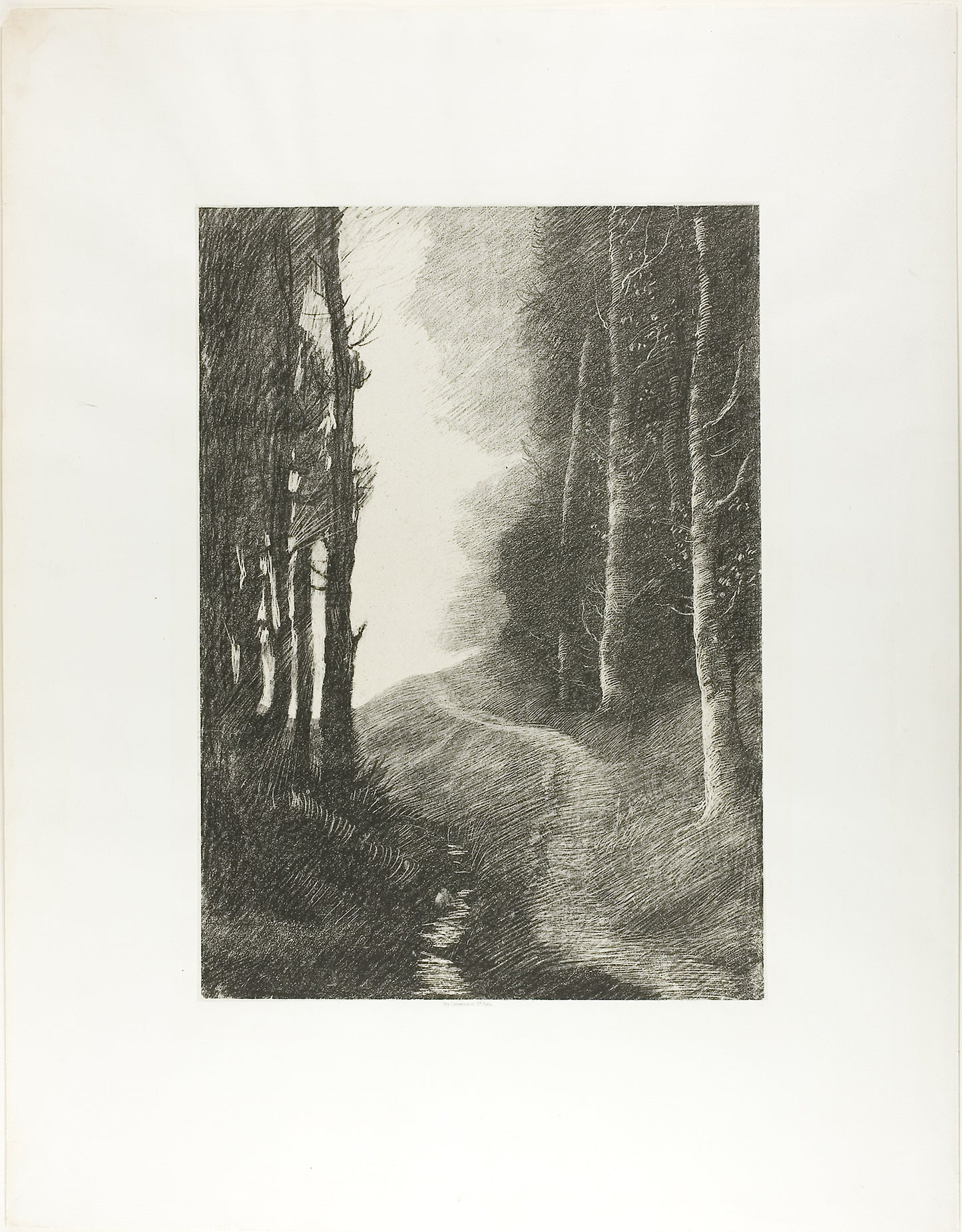 Landscape with Birch Trees -  Alphonse Legros (French, 1837-1911),  Poster Print Wall Art