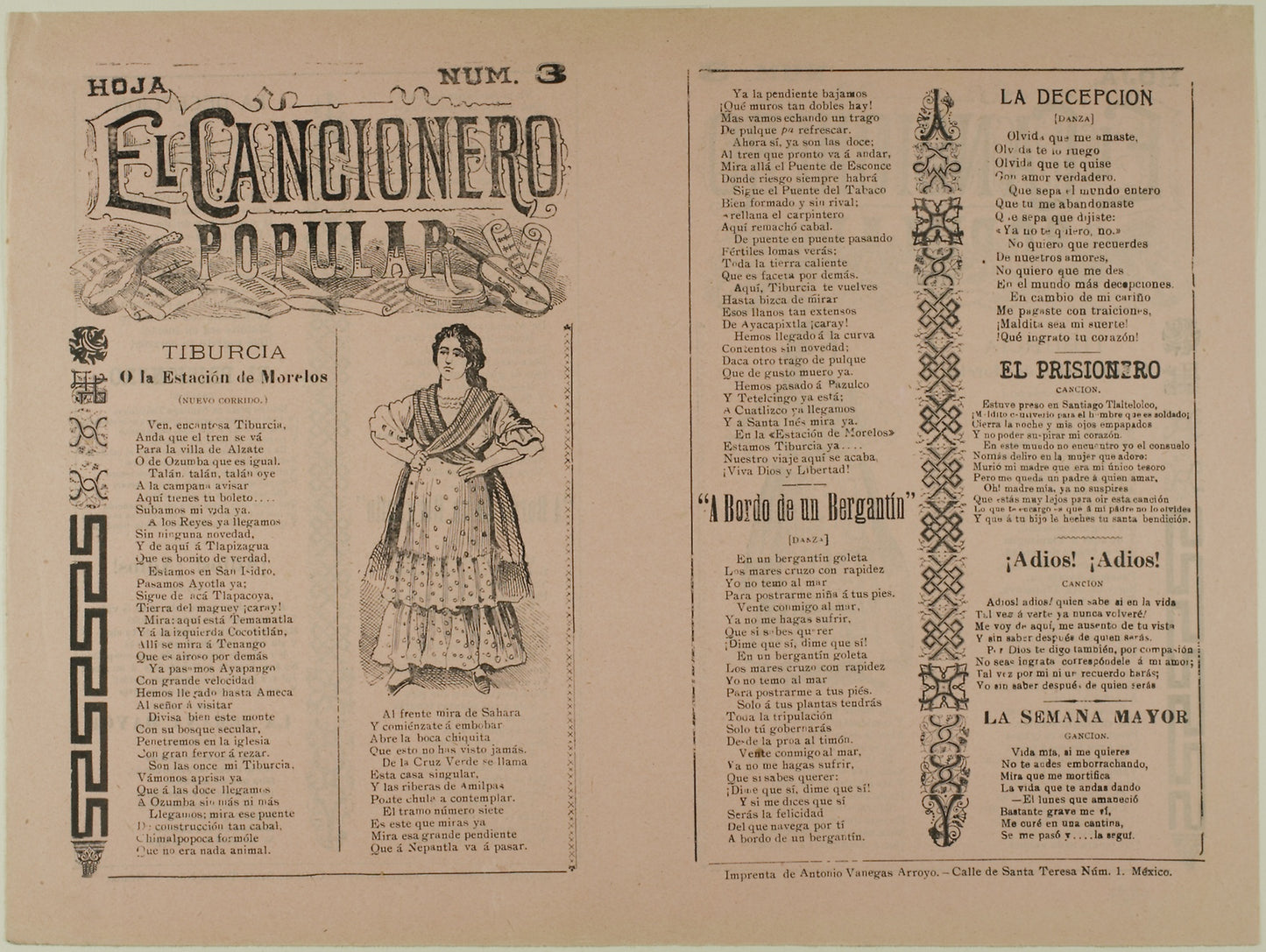 El cancionero popular, num. 3 (The Popular Songbook,  No. 3) -  José Guadalupe Posada,  Poster Print Wall Art