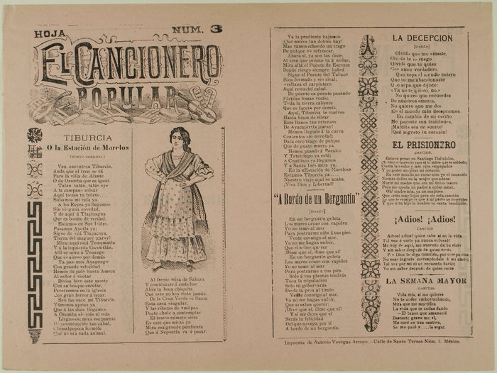 El cancionero popular, num. 3 (The Popular Songbook,  No. 3): José Guadalupe Posada,16x12