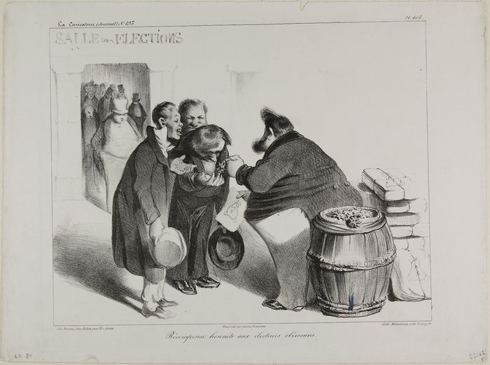 A Fair Reward to Dutiful Voters, plate 404: Honoré Victorin Daumier,16x12