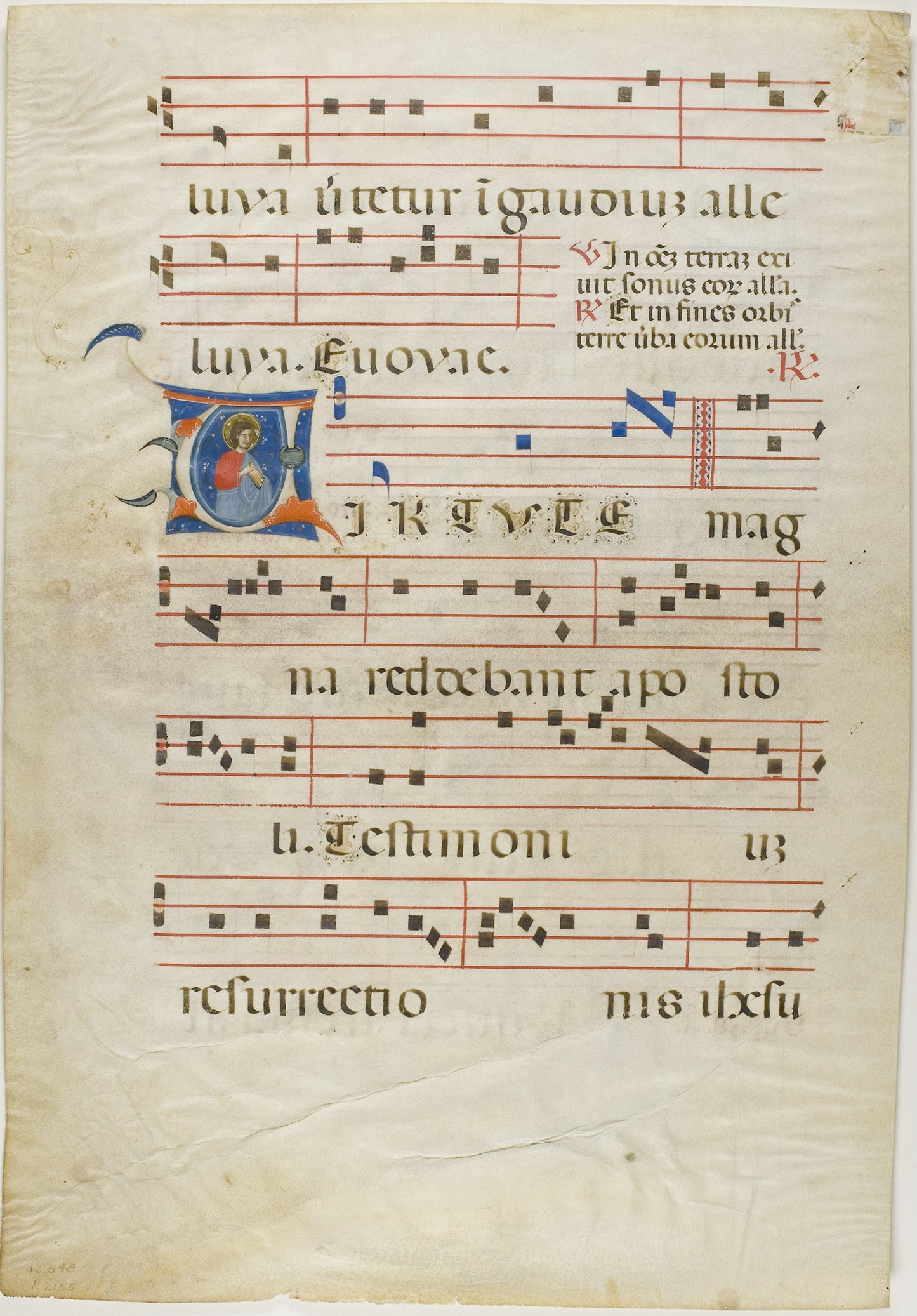 Martyr Saint in a Historiated Initial "V" from an Antiphonary: Italian (Rimini), Poster Print Wall Art