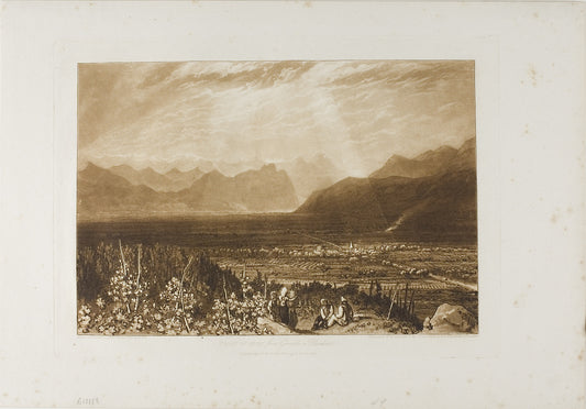 Chain of Alps from Grenoble to Chamberi, plate 40 from Liber Studiorum: Joseph Mallord William Turner (English, 1775-1851),16x12"(A3) Poster