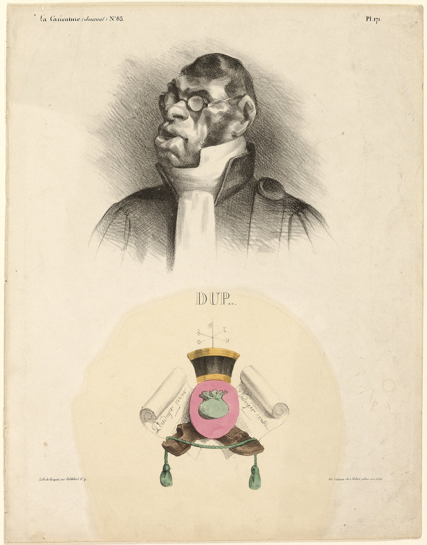 DUP..., plate 171 from Célébrités de la Caricature -  Honoré Victorin Daumier,  Poster Print Wall Art
