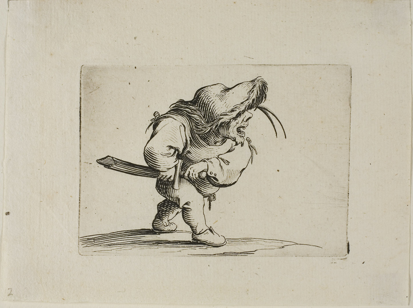 Man Preparing to Draw his Sword, from Varie Figure Gobbi -  Jacques Callot,  Poster Print Wall Art