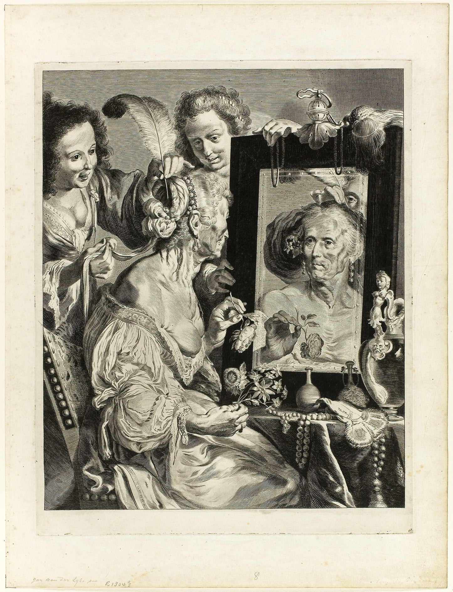 The Coquette -  Jeremias Falck (Polish, 1619-1677),  Poster Print Wall Art