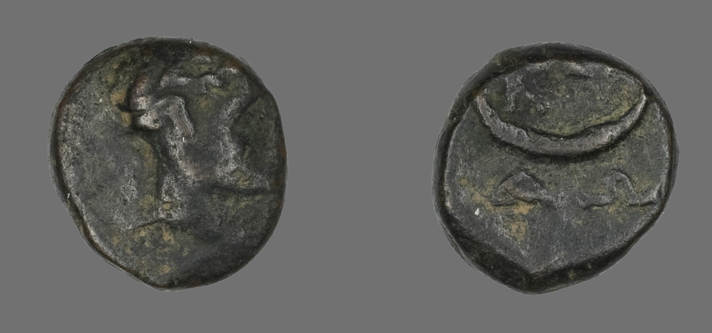 Coin Depicting the God Dionysos -  Greek,  Poster Print Wall Art