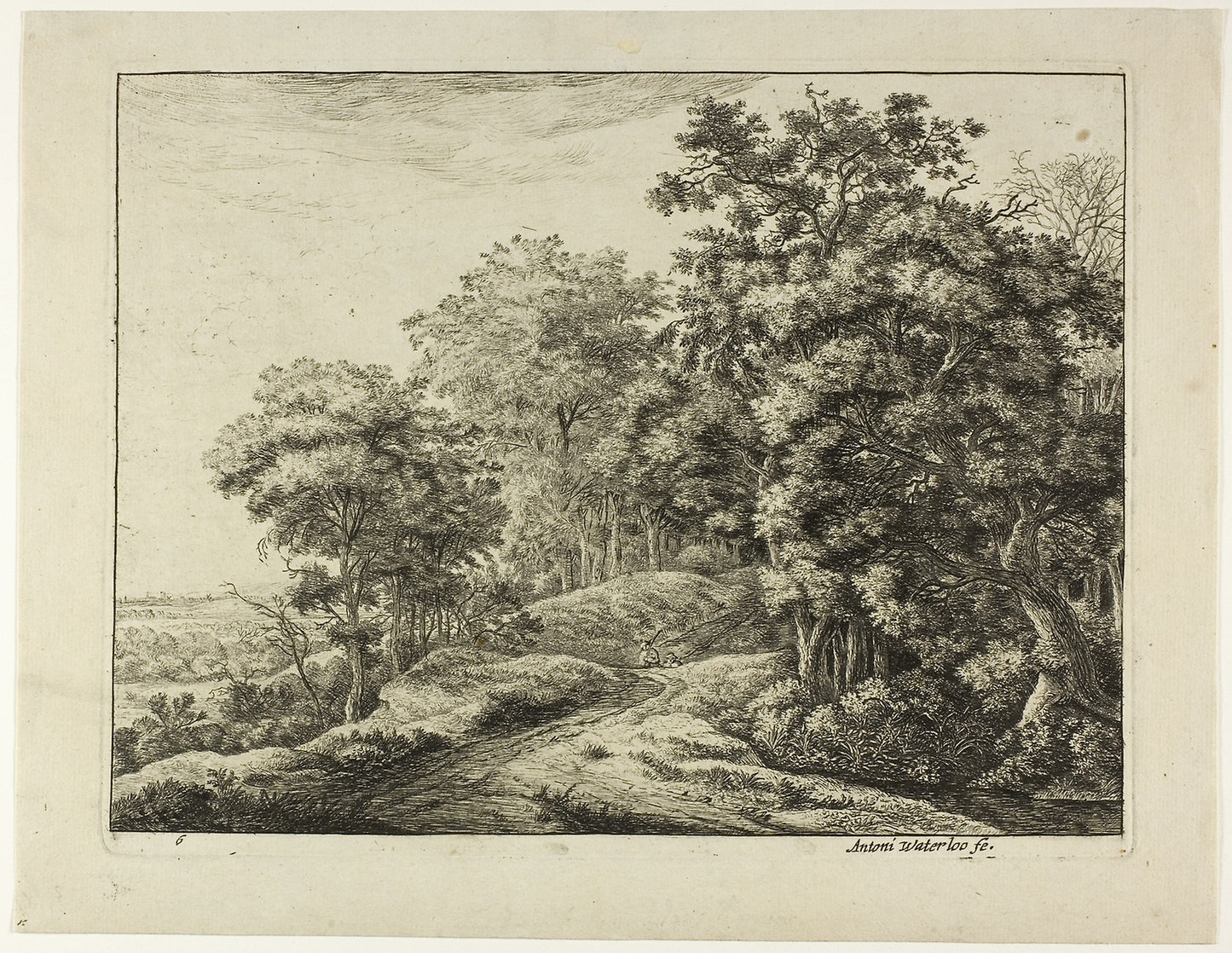 Two Men in the Hollow -  Anthoni Waterlo,  Poster Print Wall Art