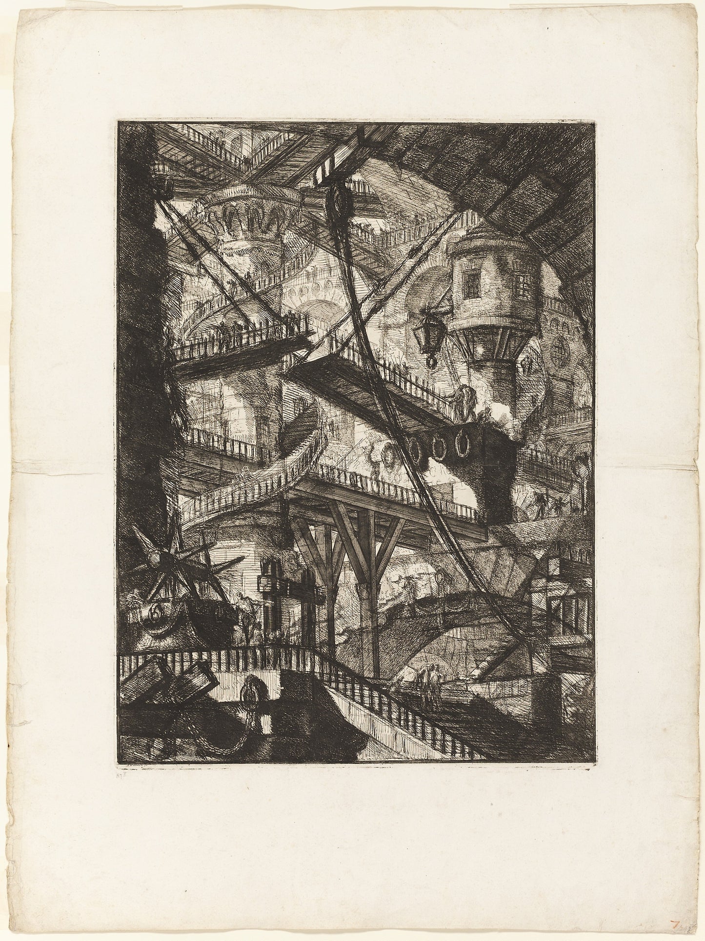 The Drawbridge, plate 7 from Imaginary Prisons -  Giovanni Battista Piranesi,  Poster Print Wall Art