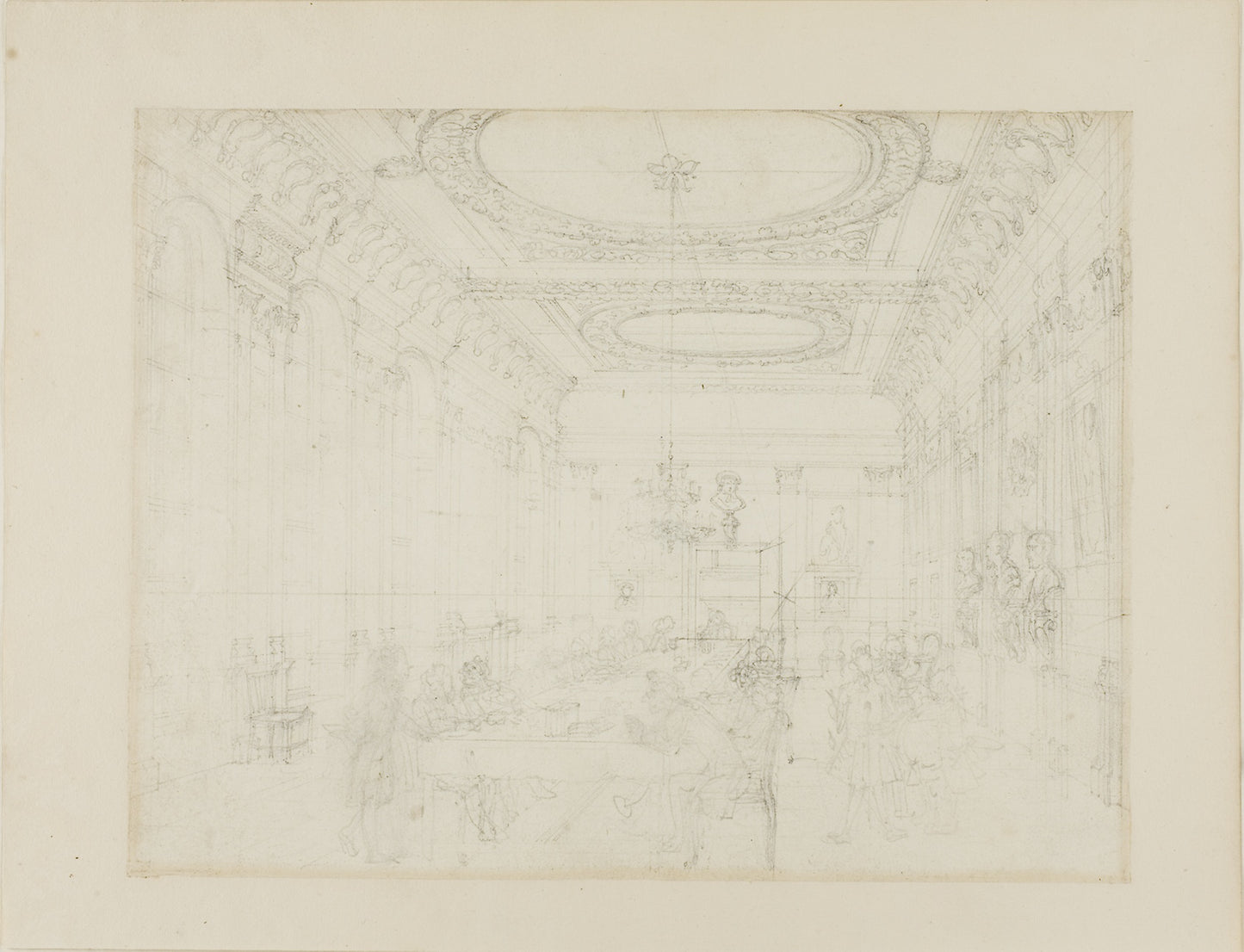 Study for The College of Physicians, from Microcosm of London -  Augustus Charles Pugin (English, born France, 1762-1832),  Poster Print Wall Art