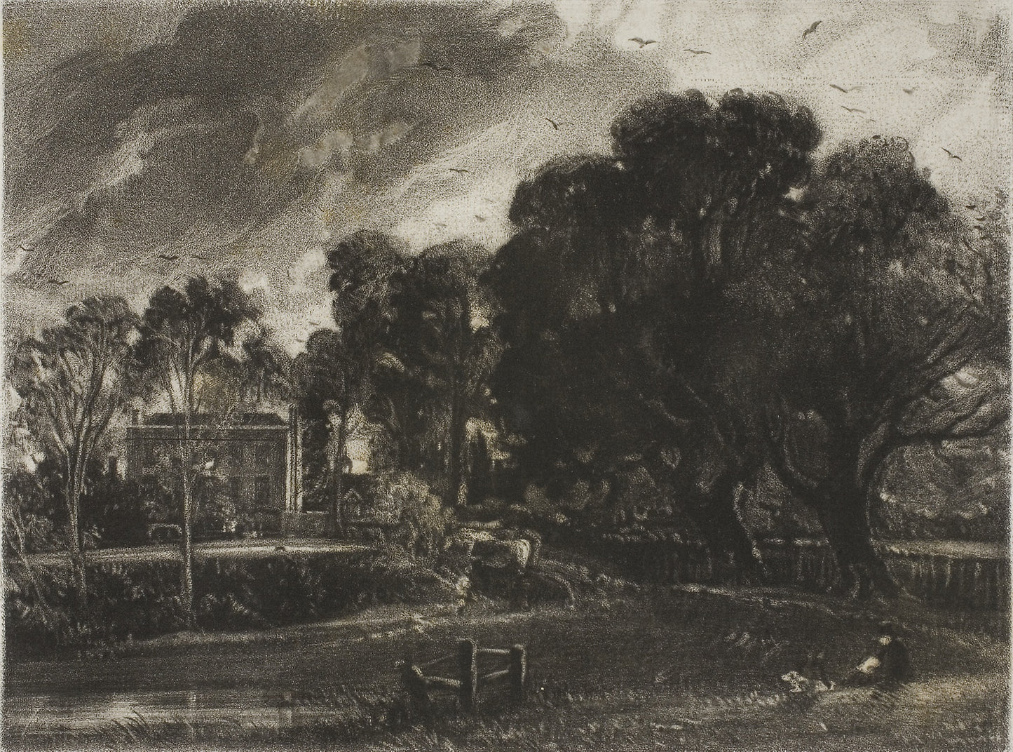 Frontispiece, to Mr. Constable's English Landscape, East Bergholt, Suffolk -  David Lucas (English, 1802-1881),  Poster Print Wall Art