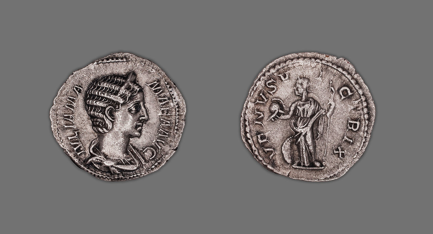 Denarius (Coin) Portraying Julia Mamaea -  Roman, minted in Antioch, Syria,  Poster Print Wall Art