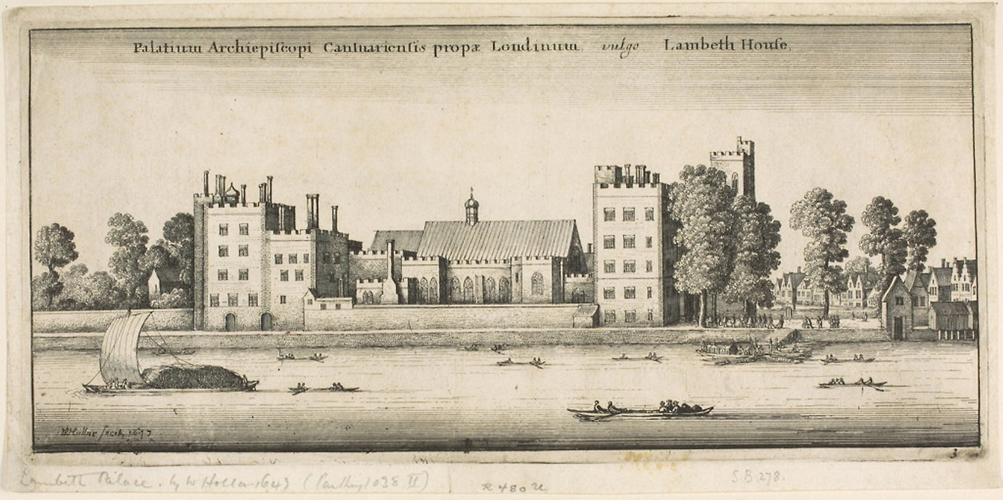 Lambeth Palace from the River -  Wenceslaus Hollar,  Poster Print Wall Art