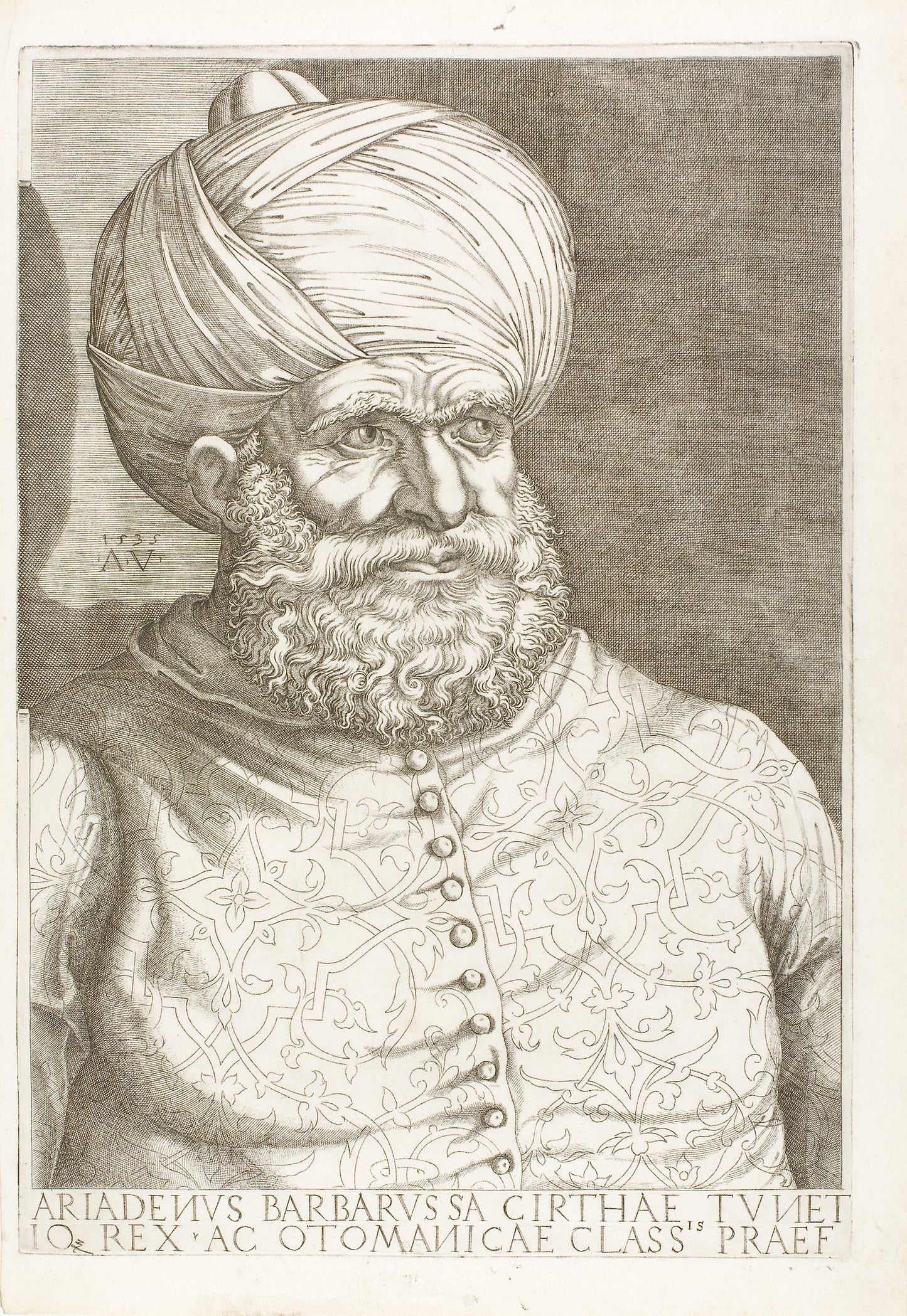 Portrait of Barbarossa -  Agostino dei Musi,  Poster Print Wall Art
