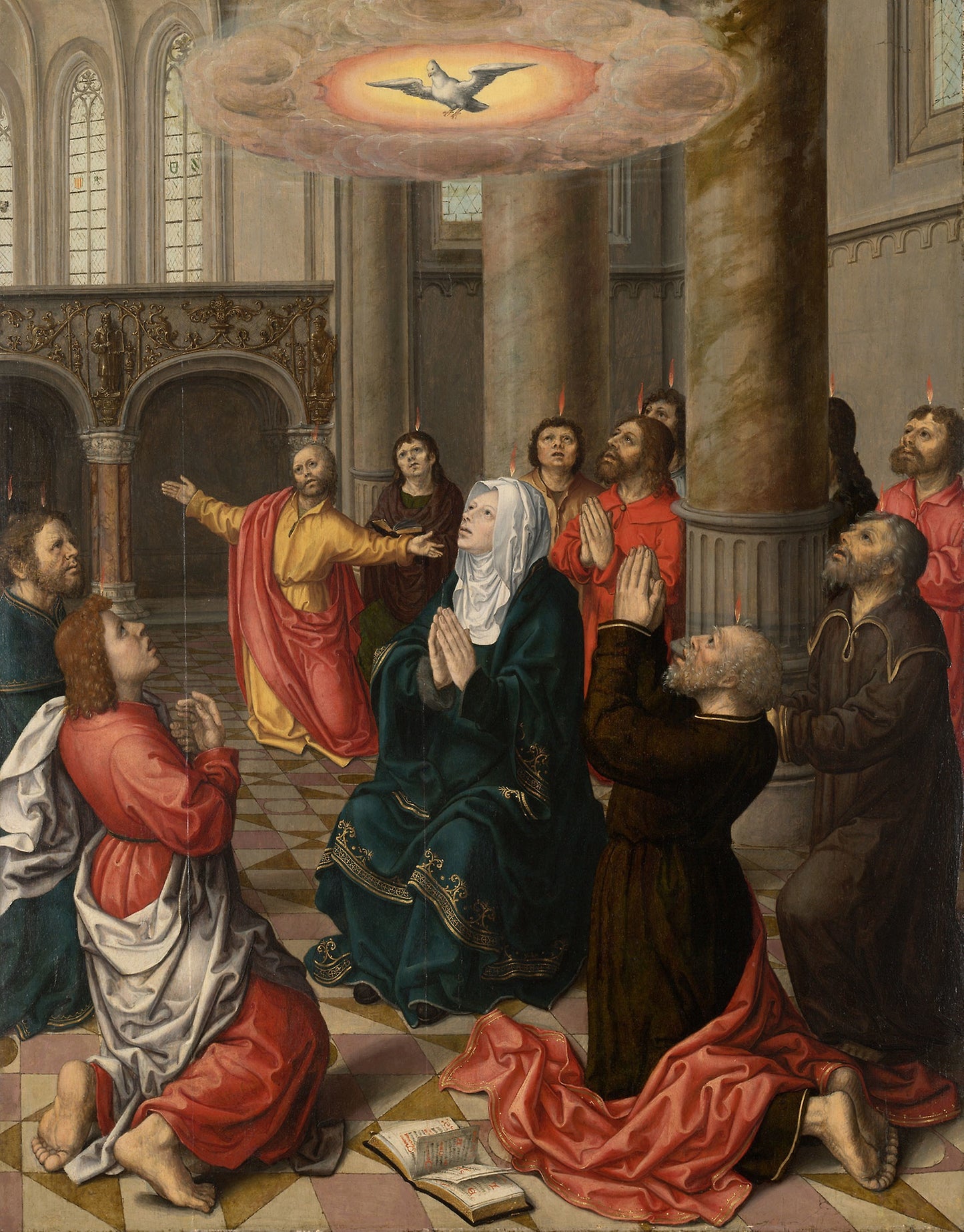 Pentecost -  Bernard van Orley, workshop of,  Poster Print Wall Art