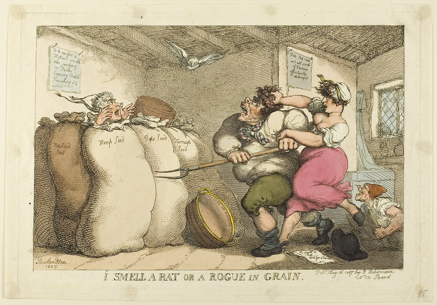 I Smell a Rat or a Rogue in Grain -  Thomas Rowlandson (English, 1756-1827),  Poster Print Wall Art