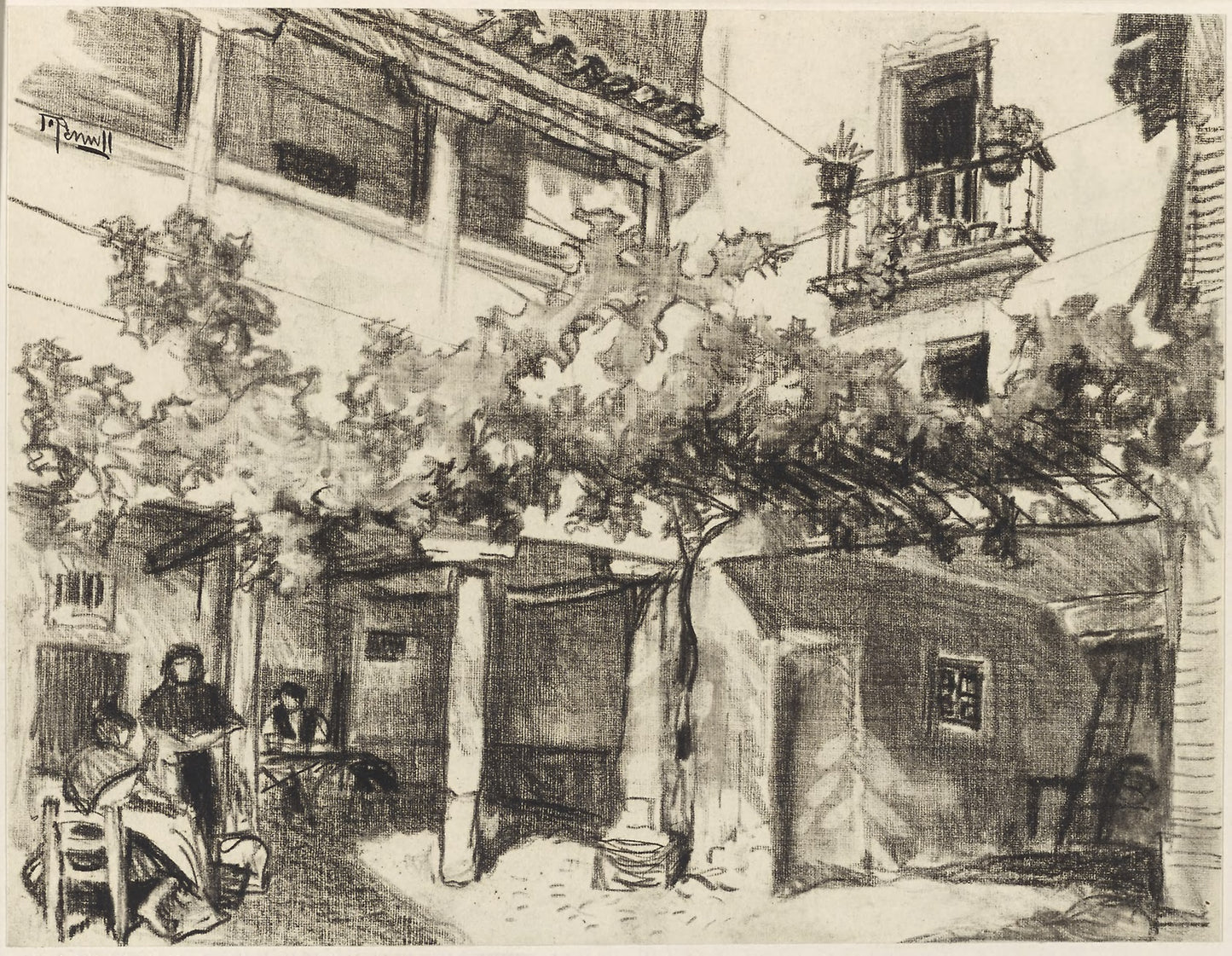 Delightful Pictures of Domestic Life, Alcalá -  Joseph Pennell,  Poster Print Wall Art