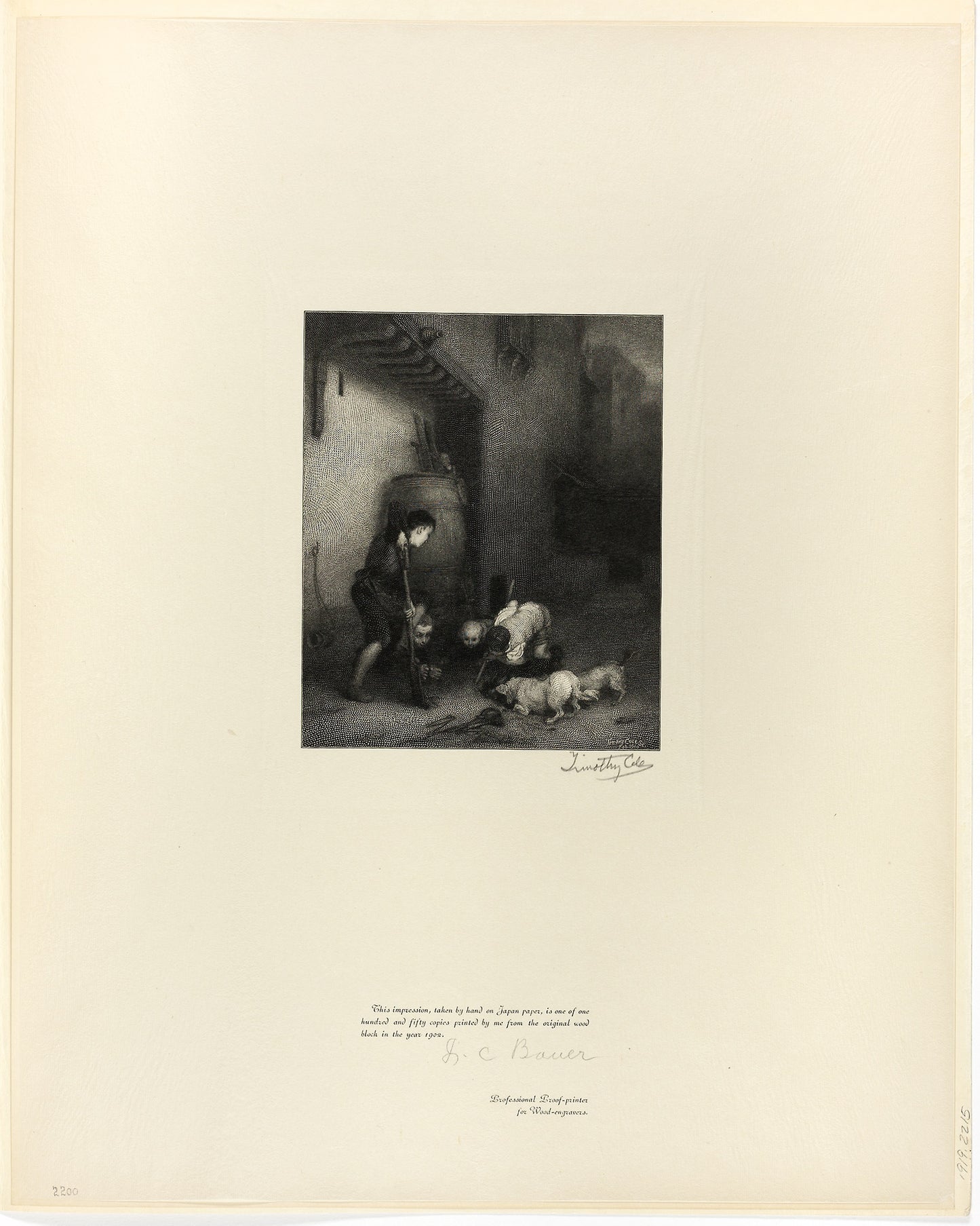 Digging for Rats, from Old English Masters -  Timothy Cole (American, born England, 1852-1931),  Poster Print Wall Art