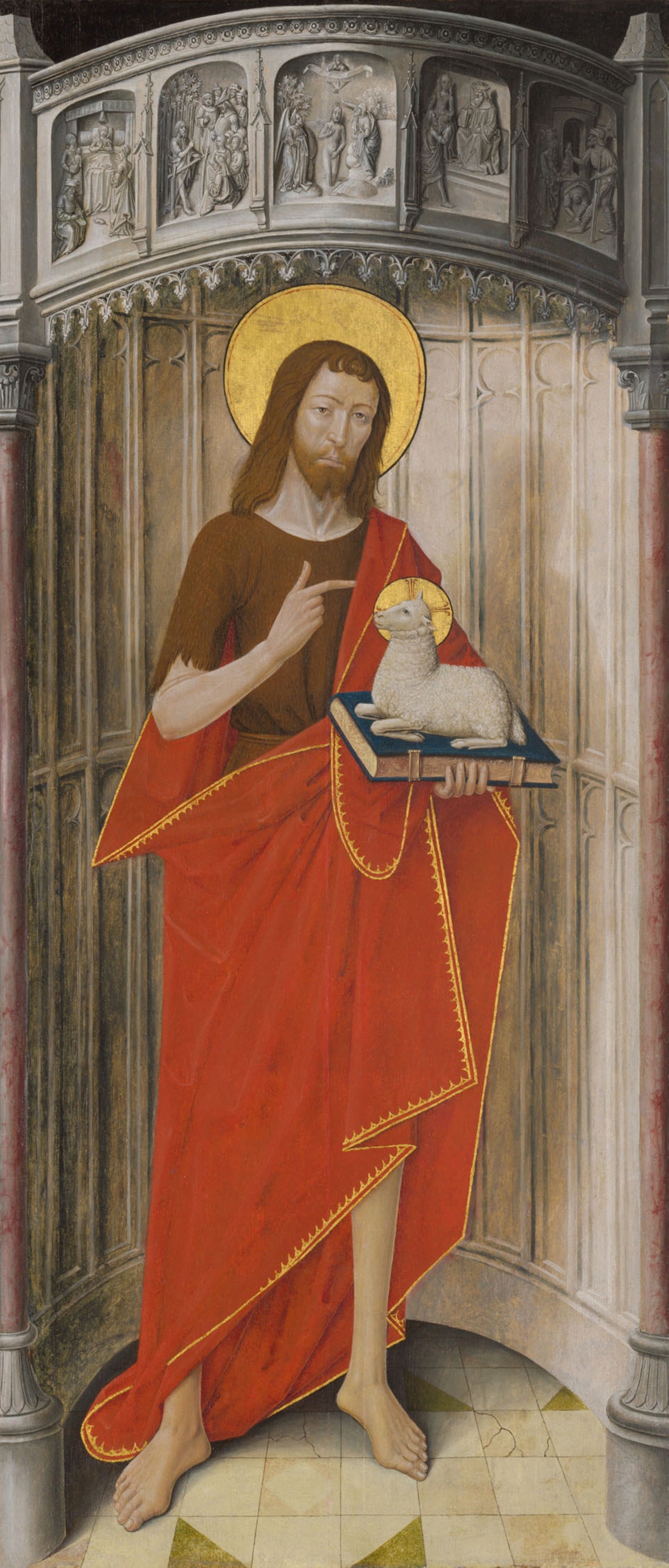 Panels from the High Altar of the Charterhouse of Saint-Honoré, Thuison-les-Abbeville -  Saint John the Baptist -  French (Picardy),  Poster Print Wall Art