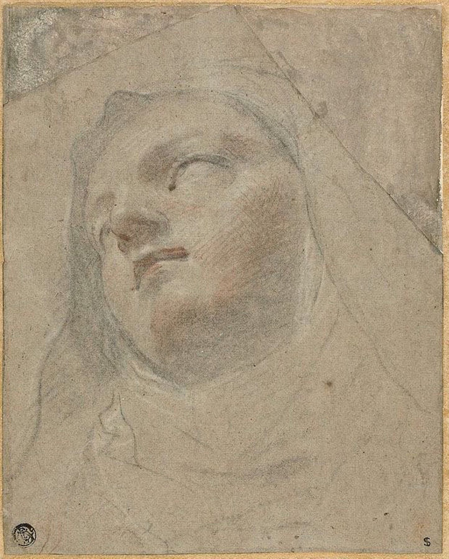Head of a Dominican Nun -  Study for the Ecstasy of Saint Dominic -  Domenico Maria Canuti,  Poster Print Wall Art