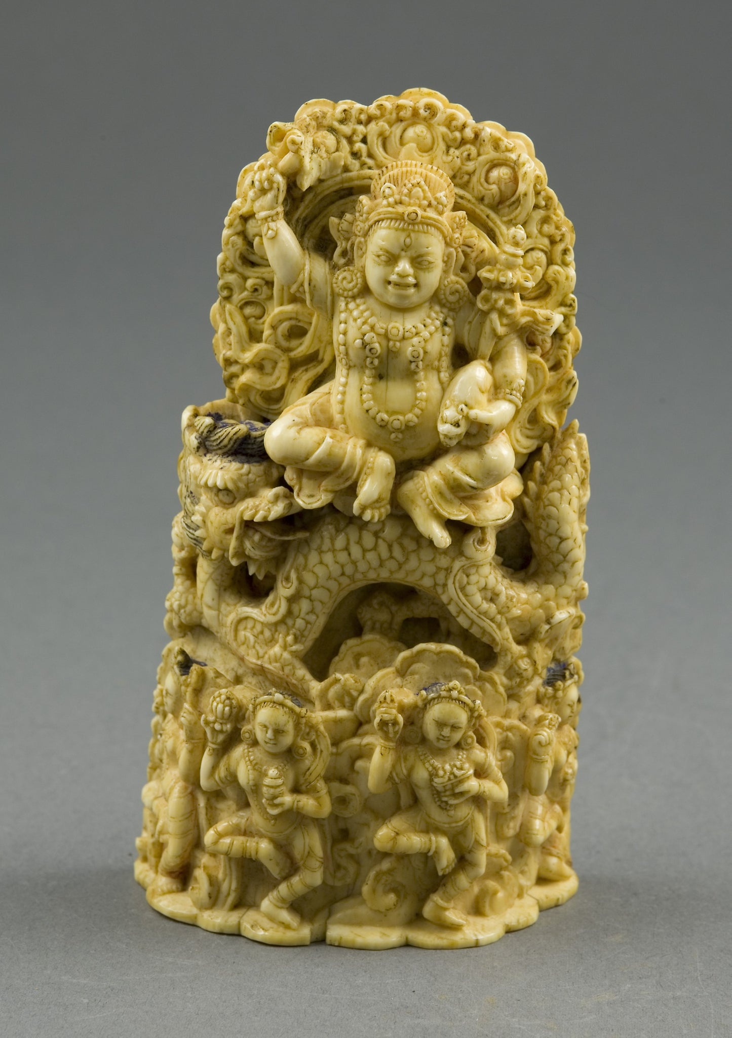 Jambhala, the God of Wealth, Seated on a Dragon -  Eastern Tibet,  Poster Print Wall Art