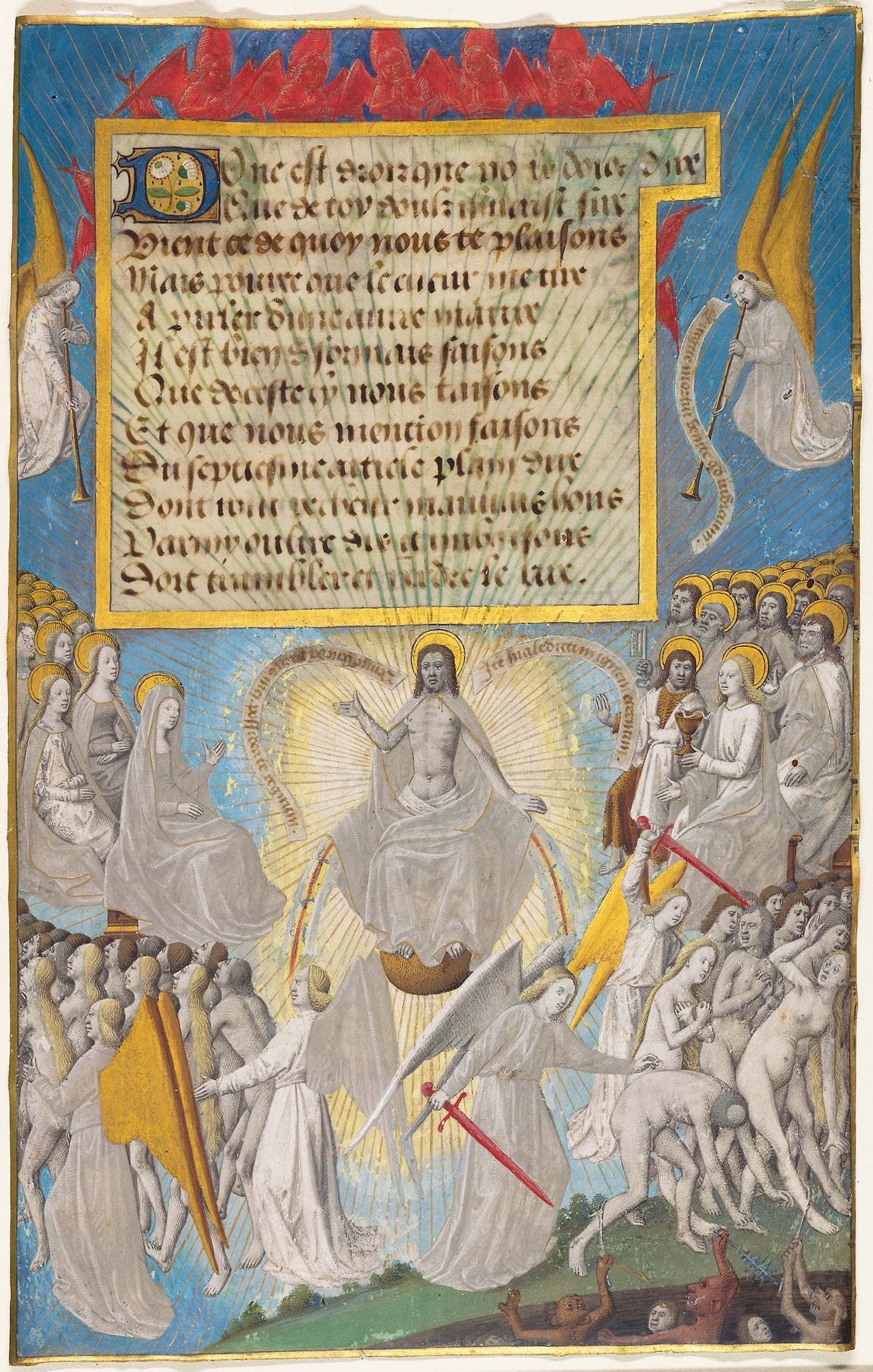 The Last Judgment from Les Sept Articles de la Foi -  Jean Chappuis -  Maître François,  Poster Print Wall Art