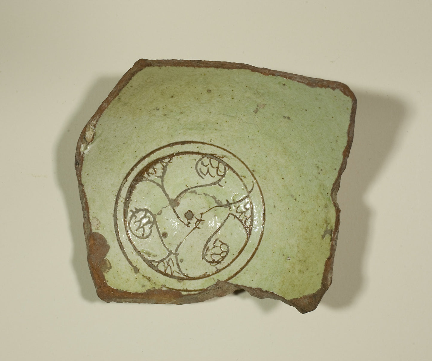 Fragment from the Base of a Bowl -  Byzantine; Constantinople or vicinity, or Cyprus,  Poster Print Wall Art