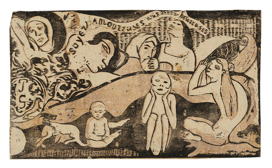 Soyez amoureuses, vous serez heureuses (Love, and You Will Be Happy), from the Suite of Late Wood-Block Prints: Paul Gauguin,16x12"(A3) Poster