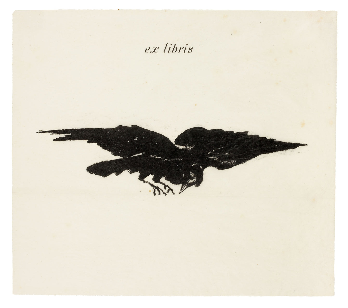 Flying Raven -  ex libris, from The Raven (Le Corbeau) -  Édouard Manet (French, 1832-1883),  Poster Print Wall Art