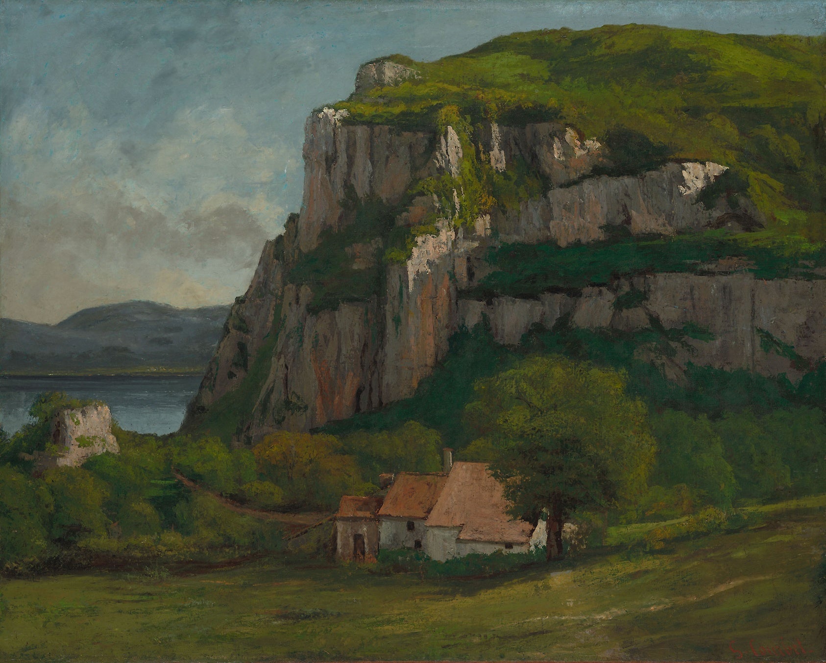 The Rock of Hautepierre: Gustave Courbet,16x12"(A3) Poster