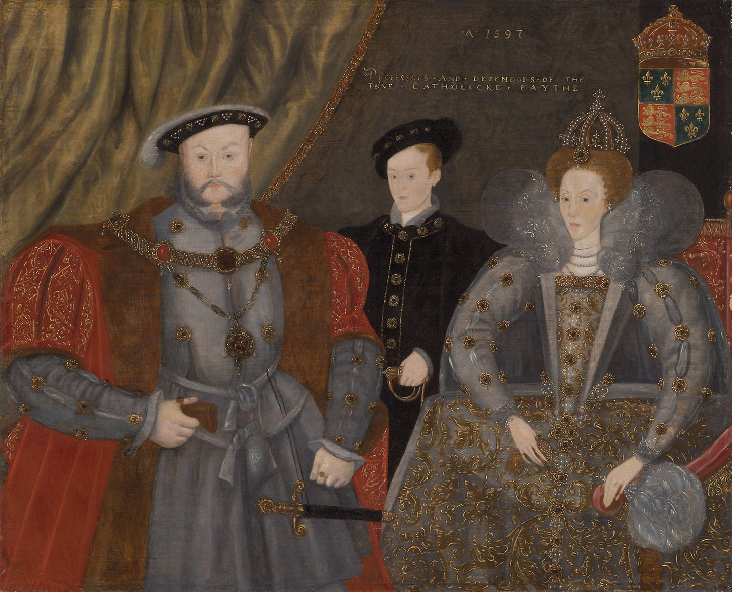 Henry VIII, Elizabeth I, and Edward VI -  English,  Poster Print Wall Art