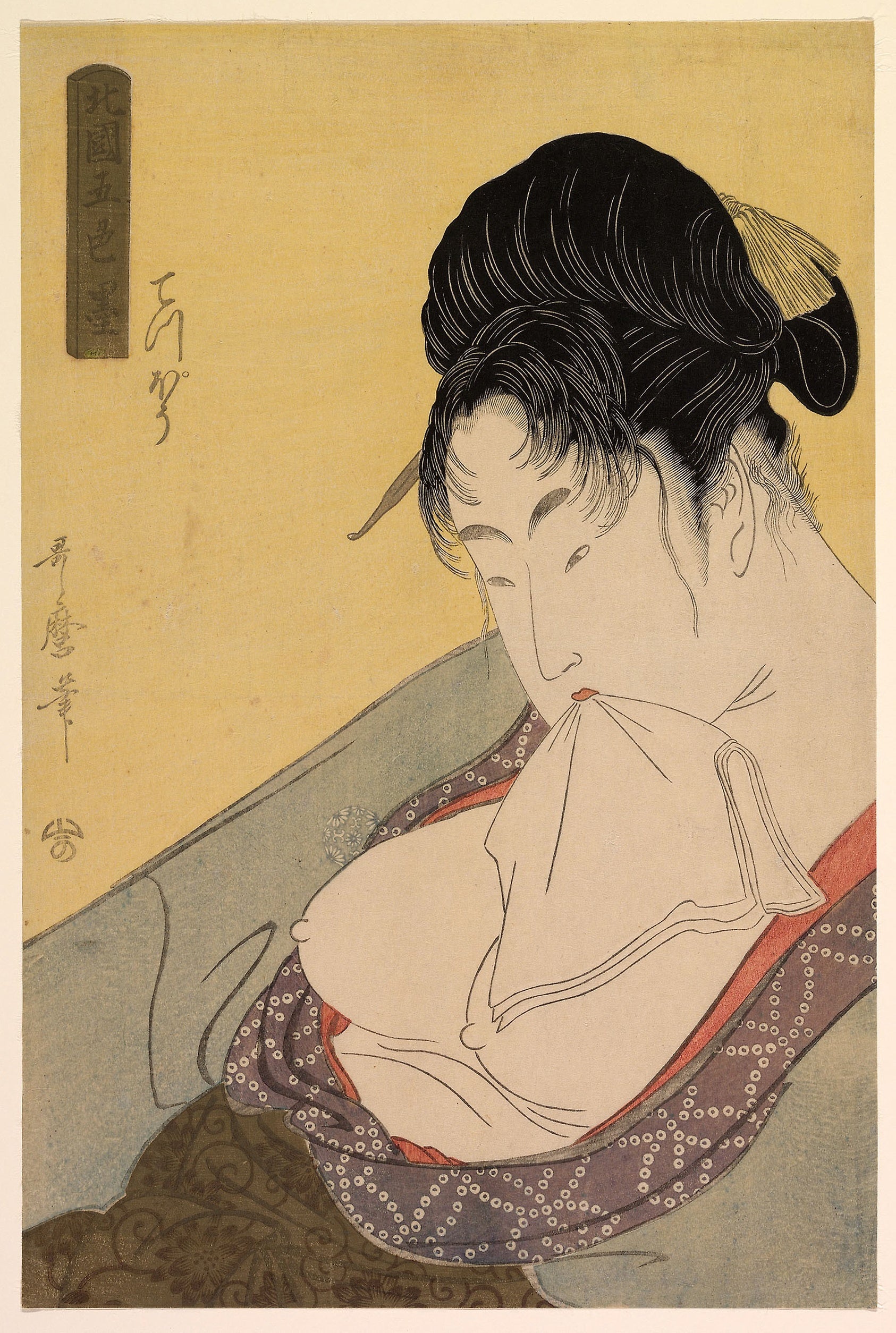 A Low Class Prostitute (Gun [teppo]), from the series “Five Shades of Ink in the Northern Quarter" ("Hokkoku goshiki-zumi"): Kitagawa Utamaro ??? ??,16x12"(A3) Poster