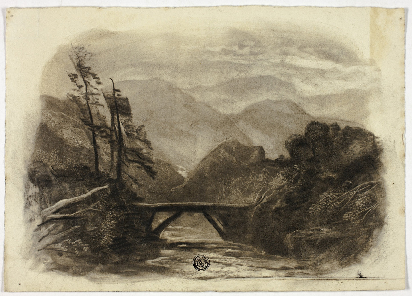 Mountain Stream with Small Bridge II -  Elizabeth Murray,  Poster Print Wall Art