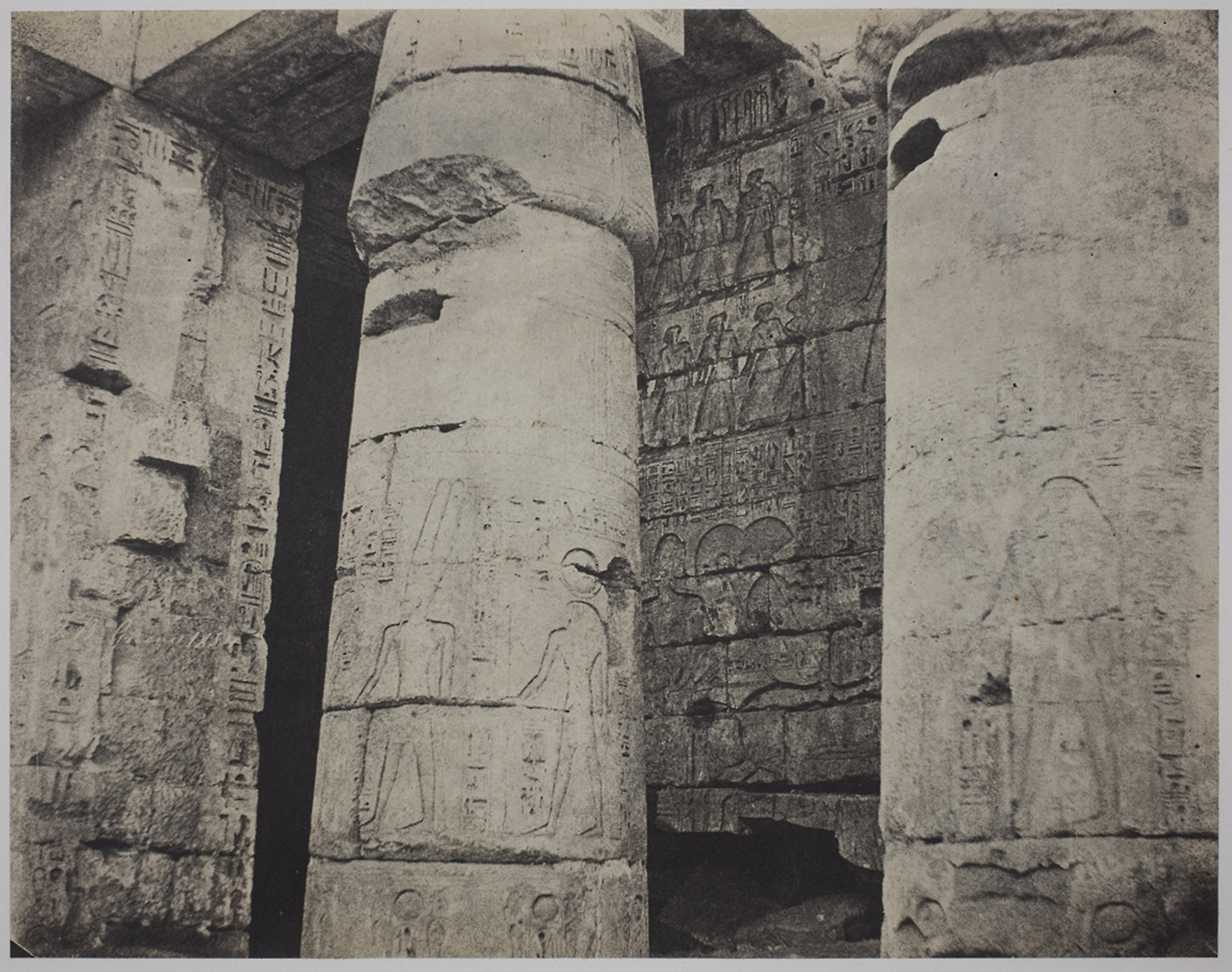 Medinet Habu, Mortuary Temple of Ramses III, Left Wall (Médinet-Habou, Temple funéraire de Ramsès III, paroi gauche -  John Beasly Greene,  Poster Print Wall Art