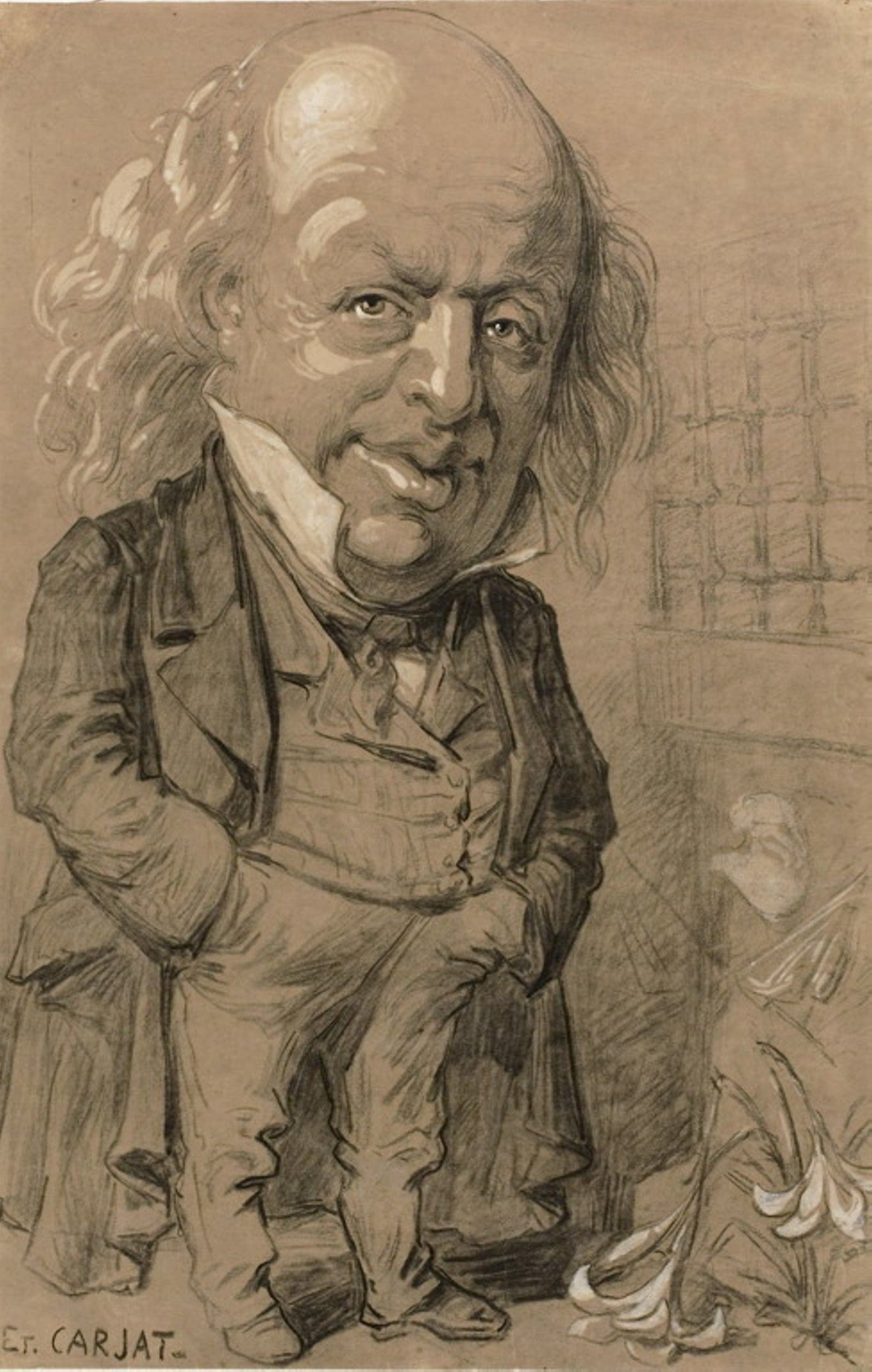 Caricatorial Portrait of Pierre-Jean de Beranger -  Etienne Carjat,  Poster Print Wall Art