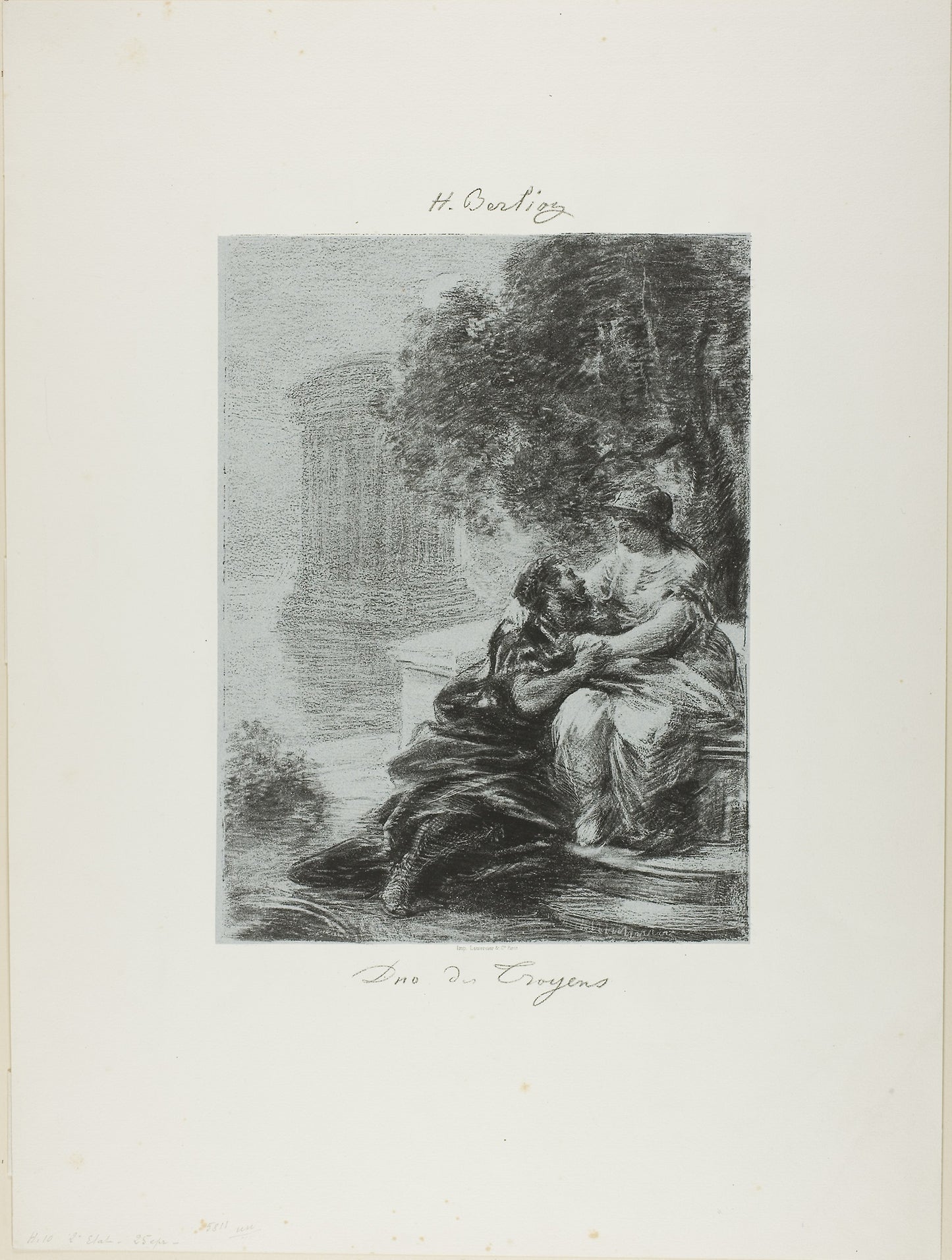 Duet of the Trojans, first plate -  Henri Fantin-Latour,  Poster Print Wall Art