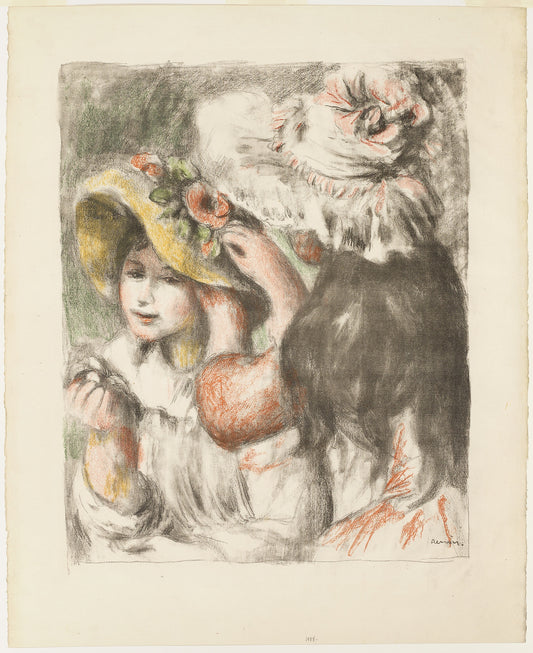 Pinning the Hat: Pierre Auguste Renoir (French, 1841-1919),16x12"(A3) Poster
