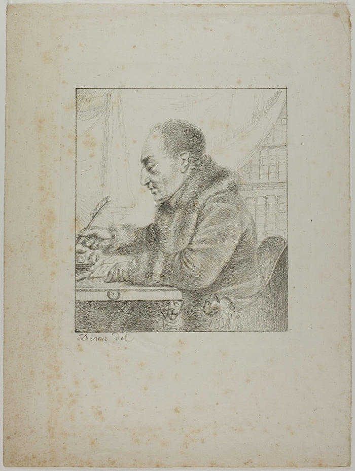 Portrait of Volney Dipping his Pen: Dominique-Vivant Denon,16x12