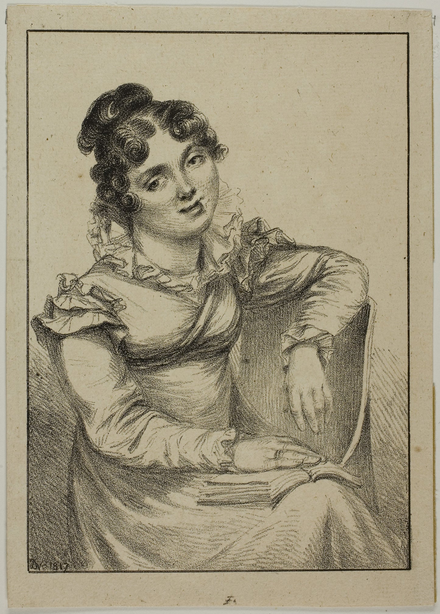 Seated Young Woman Holding an Open Book -  Dominique-Vivant Denon,  Poster Print Wall Art