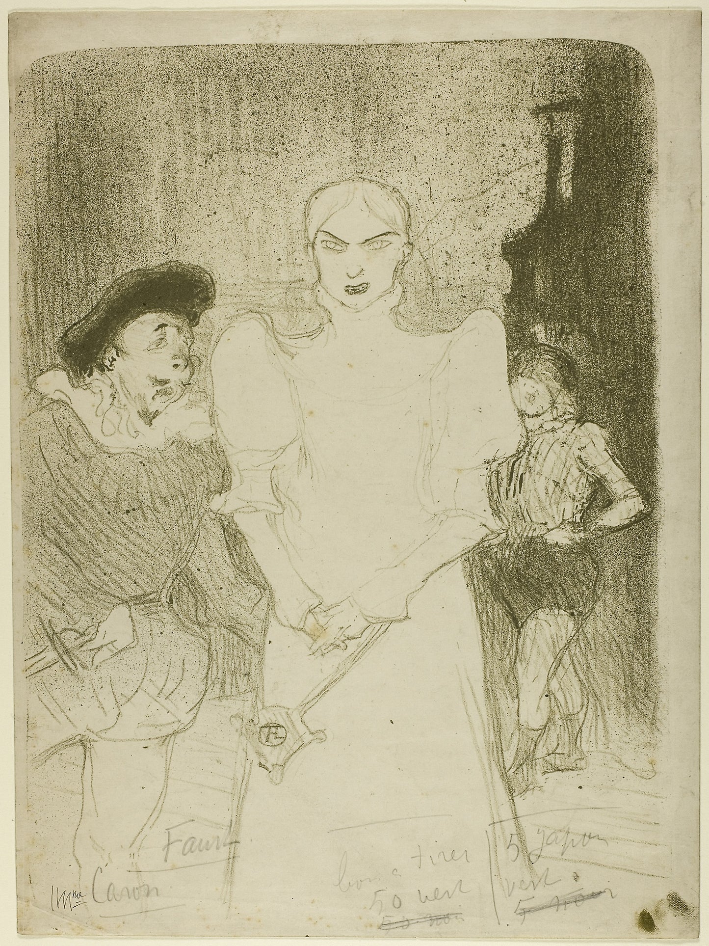 At the Opera: Madame Caron in Faust: Henri de Toulouse-Lautrec,16x12"(A3) Poster