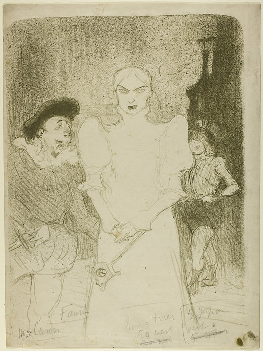 At the Opera: Madame Caron in Faust: Henri de Toulouse-Lautrec,16x12"(A3) Poster