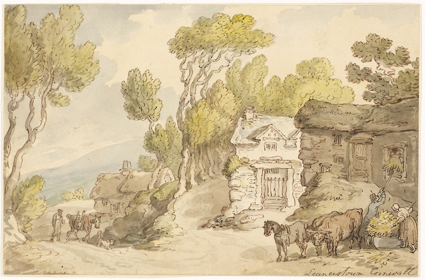 Launcetown Cornwall -  Thomas Rowlandson,  Poster Print Wall Art
