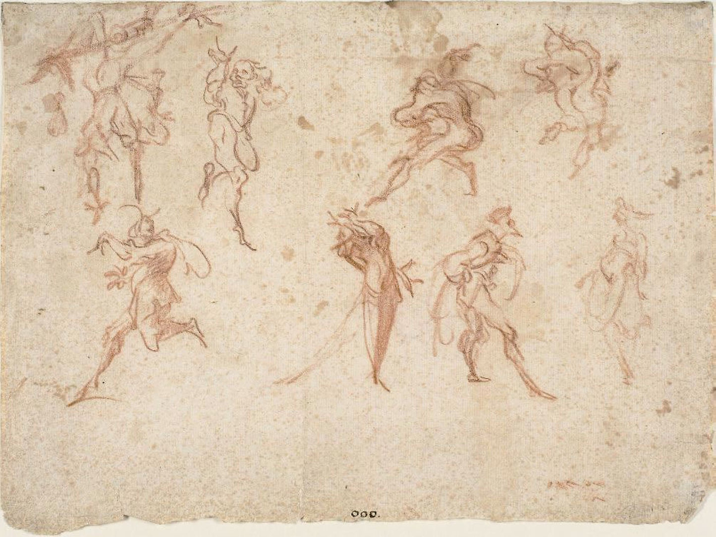 Sketches for the Balli di Sfessania (recto) Sketches of Dancers (verso) -  Jacques Callot,  Poster Print Wall Art