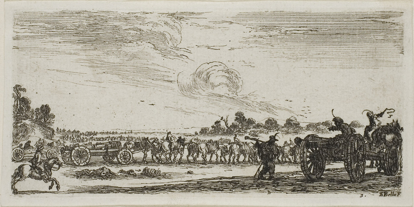 Plate Three from Drawings of Several Movements -  Soldiers -  Stefano della Bella,  Poster Print Wall Art