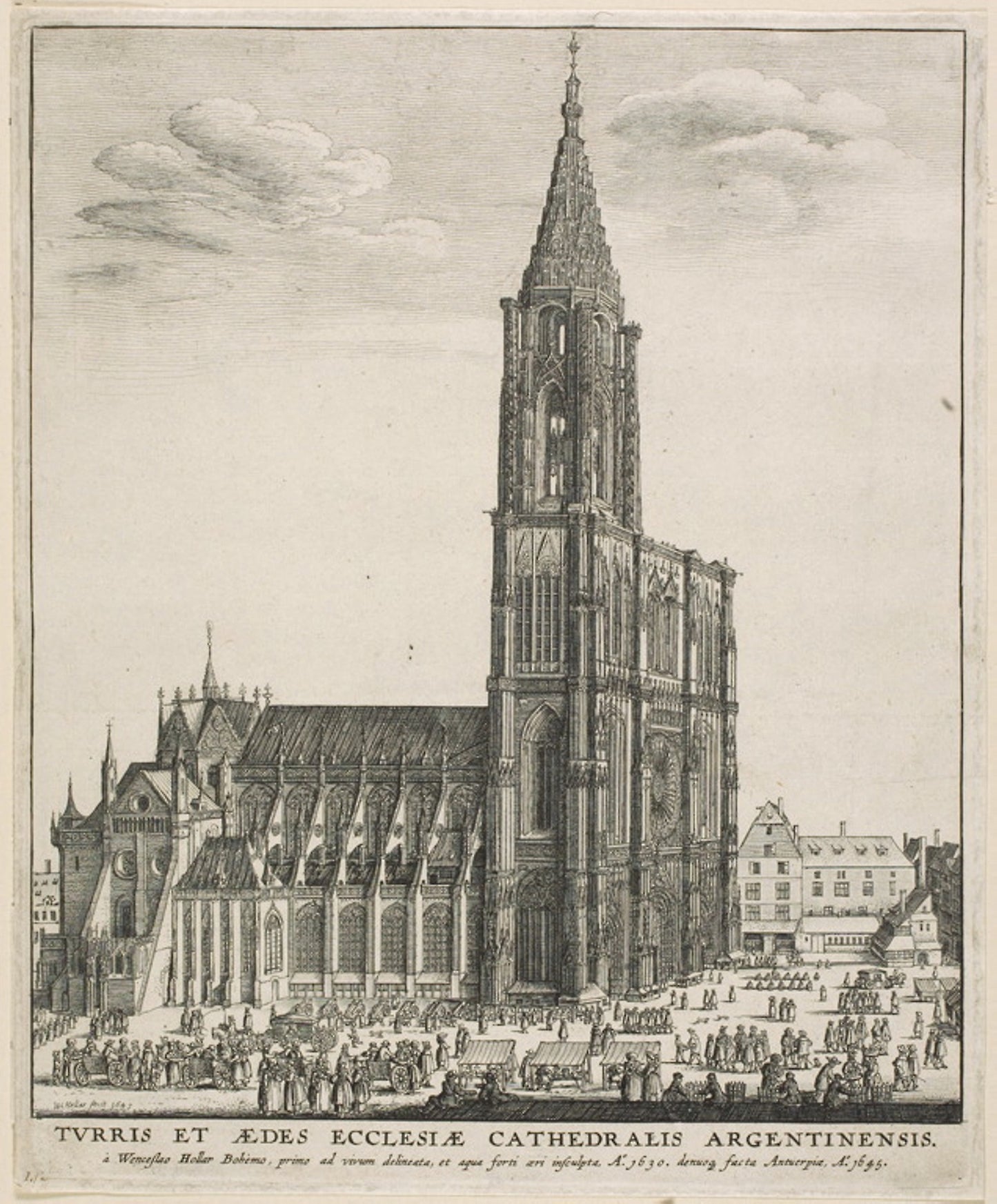 Strasbourg Cathedral -  Wenceslaus Hollar,  Poster Print Wall Art